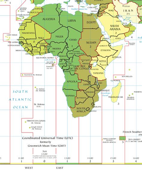 Africa timezones | Time zone map, Africa, The gambia