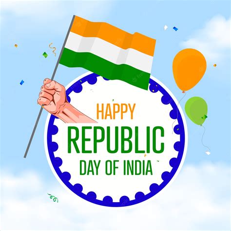 Premium Vector | Republic day of india. hand proudly holding indian ...