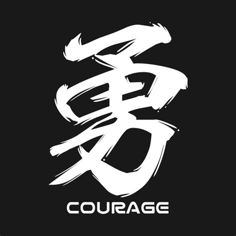 Courage Japanese Kanji Calligraphy - Japanese Calligraphy Typography ...