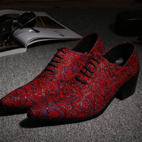 zobairou Red Handmade Leather Mens Designer Dress Shoes Pointed Toe Men ...