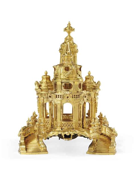 A GILT-BRONZE ARCHITECTURAL CENTRE-PIECE , BY D.R. GASTECLOUX, DATED ...