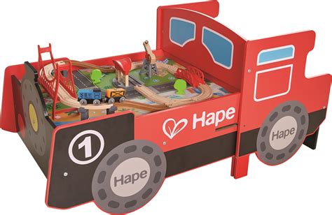 Hape Train Table Ride-On & Foldable Engine Table - Building Blocks