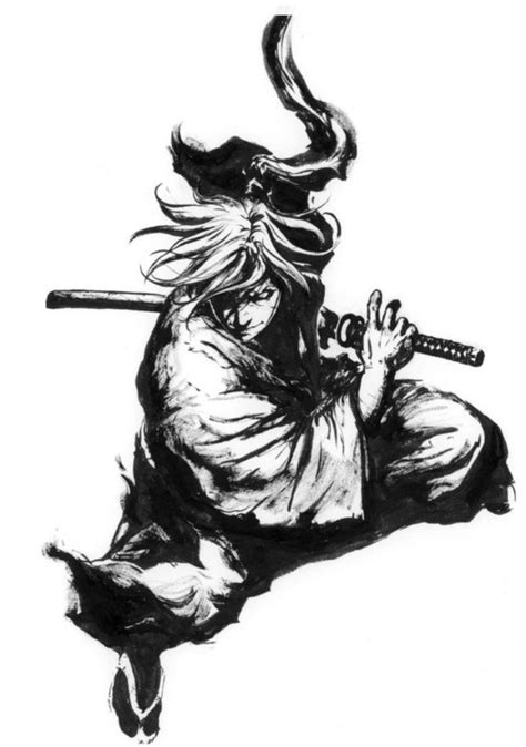 Samurai Black And White Drawing – mufidnew