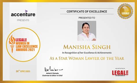 3rd Annual Legal Era Women in Law Excellence Awards 2021: Manisha Singh ...