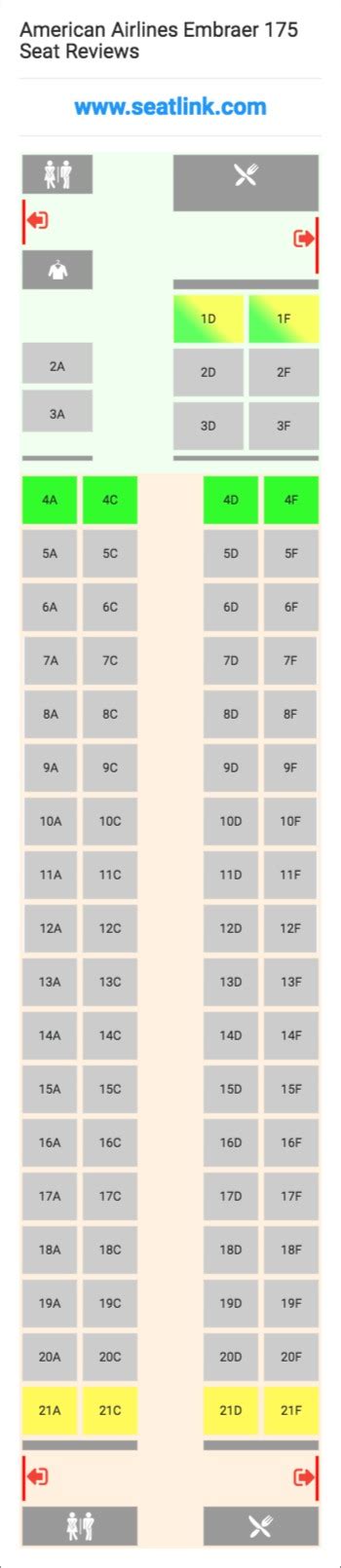 American Airlines Embraer 175 (E75) Seat Map | American airlines ...