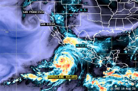 'Extraordinary': Satellite shows Hurricane Hilary heading for Calif.