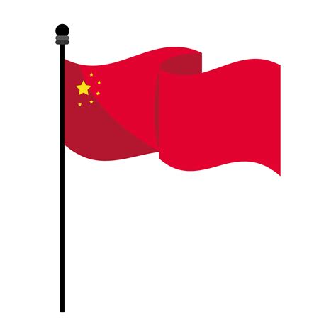 china flag in pole 5032442 Vector Art at Vecteezy