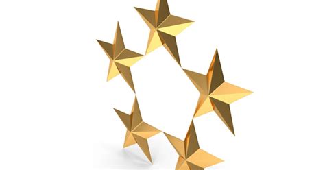 Gold 5 Stars icon, 3D - Envato Elements