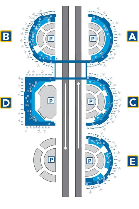 DFW terminal map - Dallas Fort Worth airport terminal map (Texas - USA)