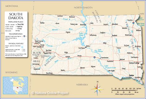 Reference Maps of South Dakota, USA - Nations Online Project