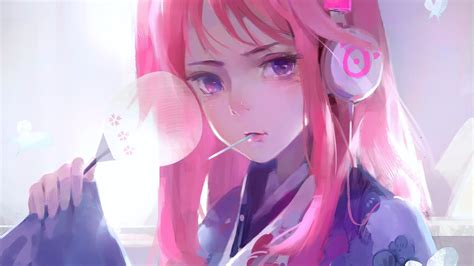 1366x768 Cute Anime Girl Pink Art 4k Laptop HD ,HD 4k Wallpapers,Images ...