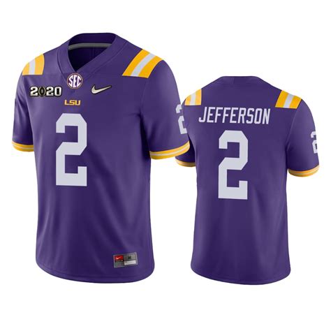 Justin Jefferson LSU Tigers 2020 National Champions Purple Jersey – Www ...