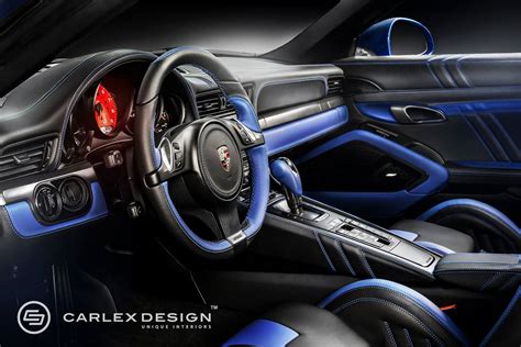 Porsche 911 Gets Electric Blue Interior by Carlex Design - autoevolution