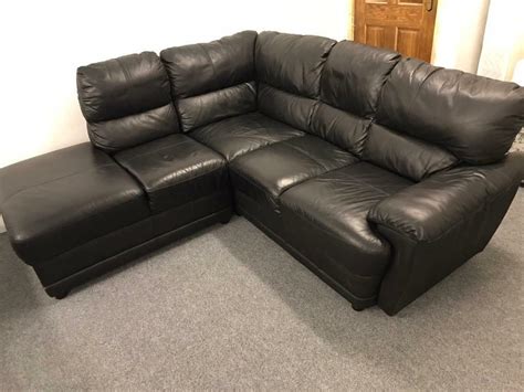 Lovely small black leather corner sofa suite | in Lisburn, County ...