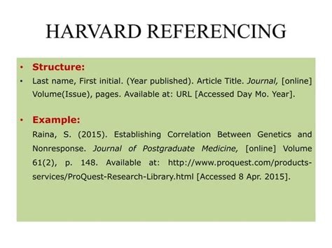 Harvard style of reference