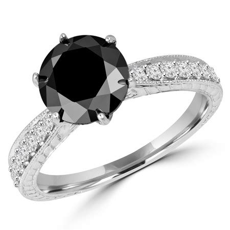 Vintage Black Diamond Engagement Ring | Bijoux Majesty