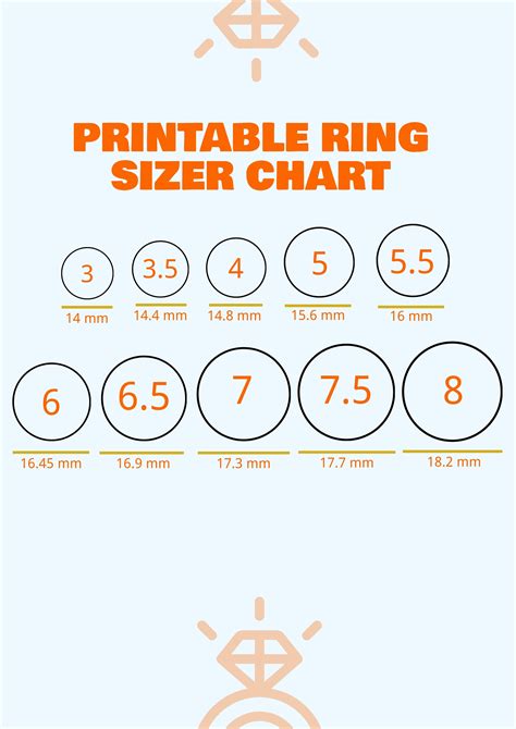 Ring Size Chart Template