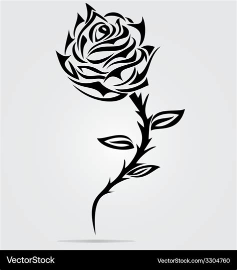 Rose flower tattoo design Royalty Free Vector Image