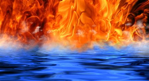 HD wallpaper: Fire - Water - Meet, flame and water illustration ...