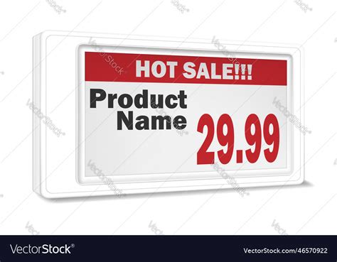 Electronic shelf label realistic mockup Royalty Free Vector