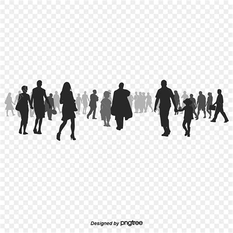 Crowds Silhouette PNG Free, Silhouette Crowd, Silhouette Vector, Crowd ...