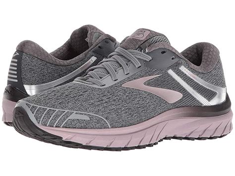 Brooks Adrenaline GTS 18 (Grey/Ebony/Rose Gold) Women's Running Shoes ...