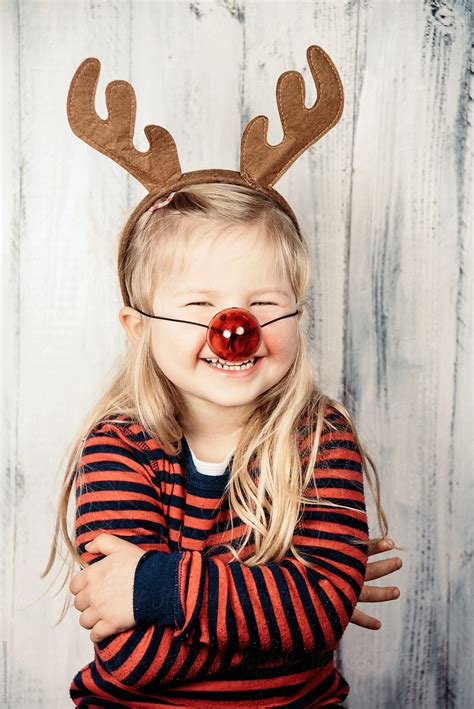 "People: Little Girl In A Rudolph Reindeer Christmas Costume" by ...