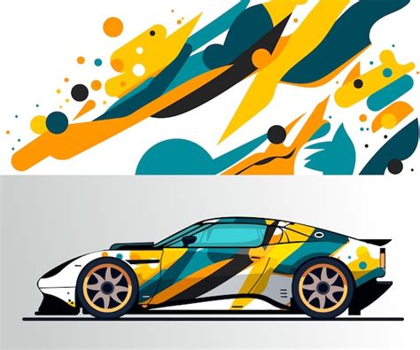 Free Vector | Flat design car wrap illustration