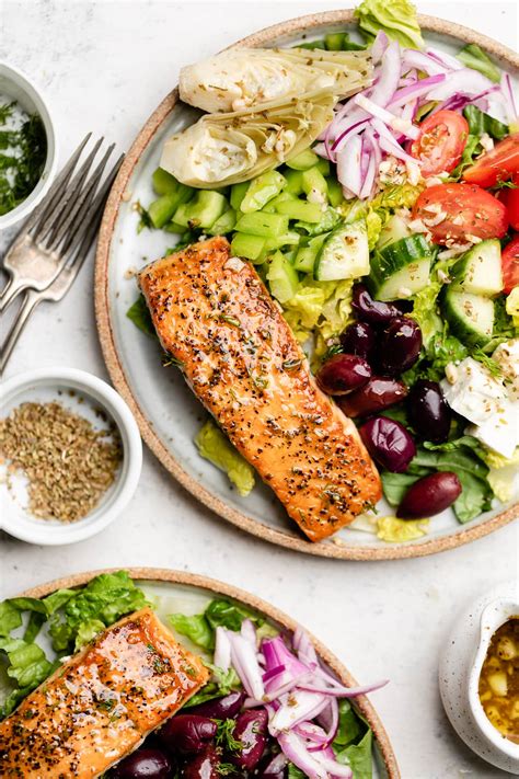 Greek Salmon Salad - All the Healthy Things