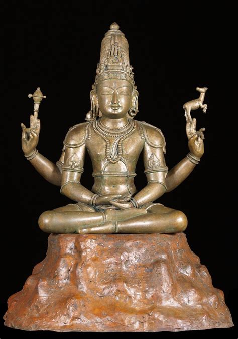 Bronze Meditating Shiva Statue 23" (#8bc7): Hindu Gods & Buddha Statues