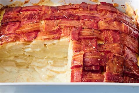 Bacon Lattice Potato Bake Recipe - Roast Recipes