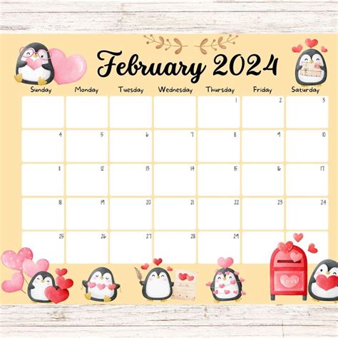 EDITABLE February 2024 Calendar, Valentine's Day, Homeschool, Loving ...