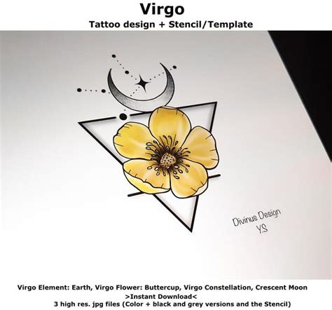 Virgo Horoscope Flower Tattoo Tattoo Design and Tattoo - Etsy | Virgo ...