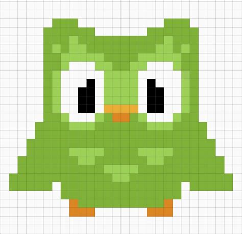 Duolingo owl pixel en 2023 | Dibujos fáciles, Dibujos en cuadricula ...