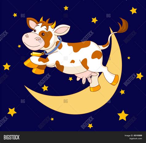 Cow Jumping Over Moon Vector & Photo (Free Trial) | Bigstock