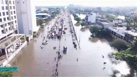 Chennai seen from above in Cyclone Michaung aftermath drone footage ...