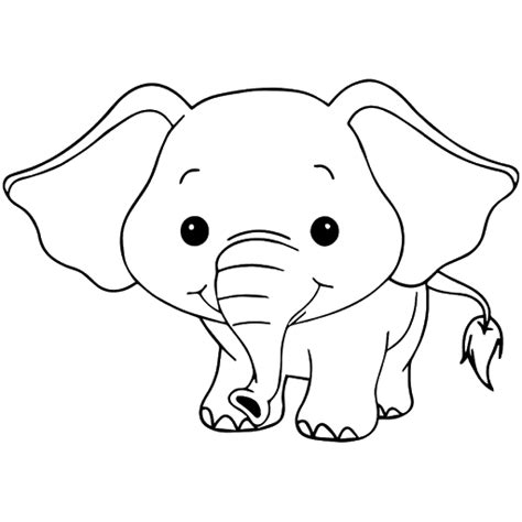 gajah clipart black and white - Wanda Avery