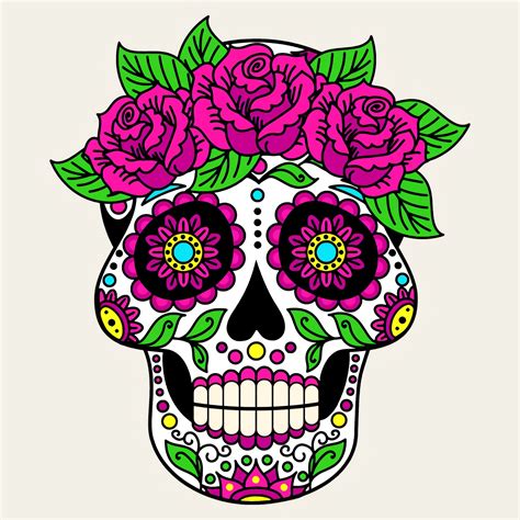 Dibujo a color de calavera catrina mexicana. Visita nuestro blog para ...