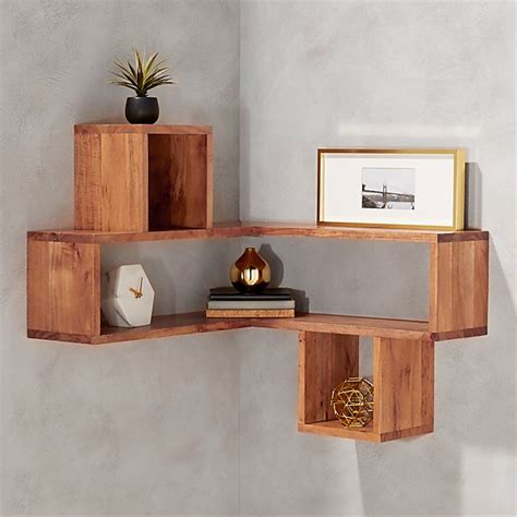 corner block wood shelf + Reviews | CB2