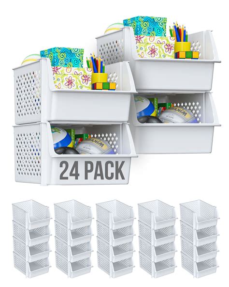 Skywin Plastic Stackable Storage Bins for Pantry - Stackable Bins For ...