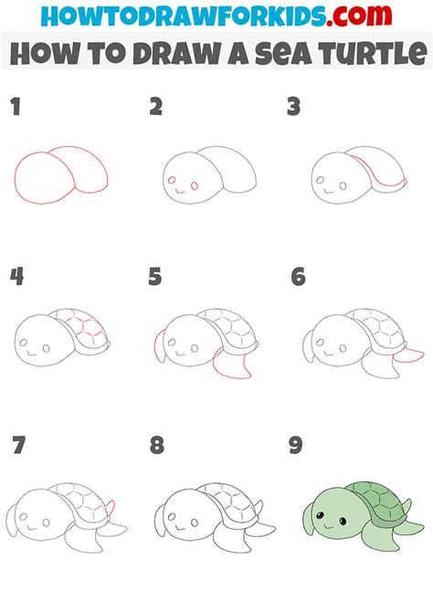 Easy How To Draw A Turtle Tutorial And Turtle Coloring Page In 2022 ...