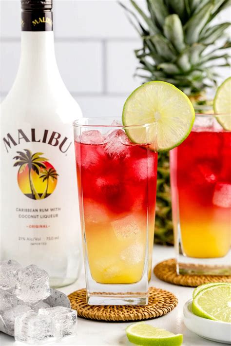 Malibu Bay Breeze (Easy Cocktail Recipe!) - Princess Pinky Girl