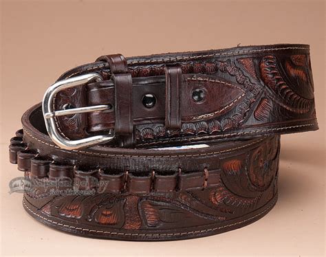 44-45 Cal. Hand Tooled Western Gun Belt 44" (gb1) - Mission Del Rey ...