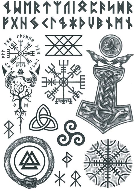 Norse Tattoo, Runes Tattoo, Helm Of Awe Tattoo, Mjolnir Tattoo, Hammer ...