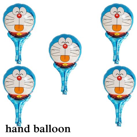 10pcs doraemon balloon foil material hand style inflated air balloon ...