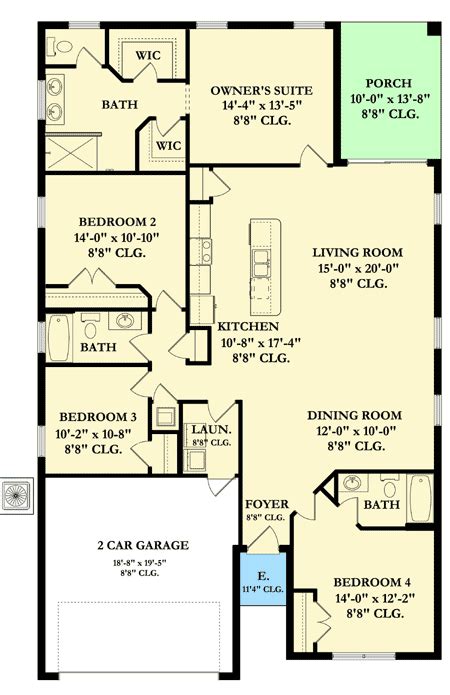 Floor Plans For A 4 Bedroom Single Story House | Viewfloor.co