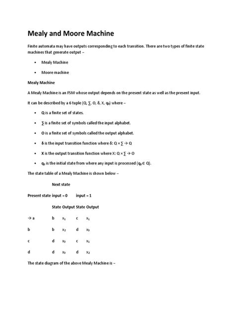 Mealy Machine | PDF | Applied Mathematics | Conceptual Model