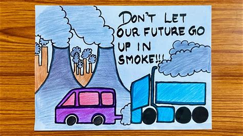 air pollution drawing for school project|easy air pollution poster ...