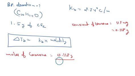 SOLVED: Determine the boiling point elevation of a solution of 130.0 mg ...