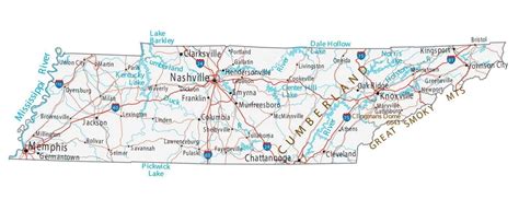 Printable Map Of Tennessee Cities